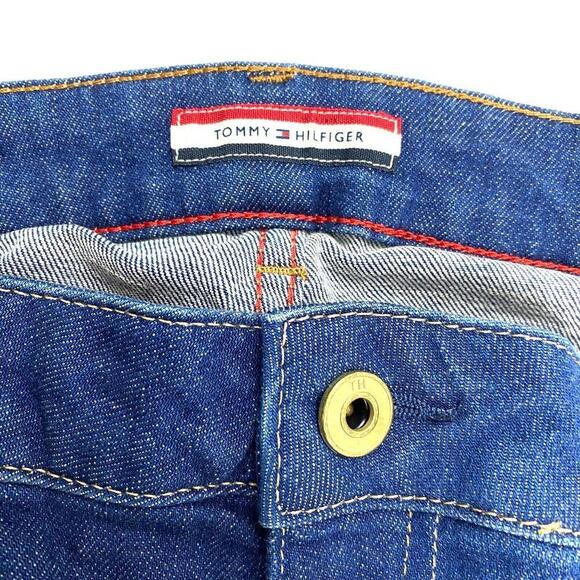 Tommy Hilfiger Crop Women's size 12 Dark Wash Blue Denim Jeans - Picture 2 of 4